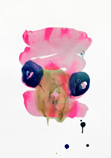 Aline Skibitzki, Untitled, The Birthday Series, Acrylic on watercolor paper, 22 x 16.5 inch (56 x 42 cm), 2021