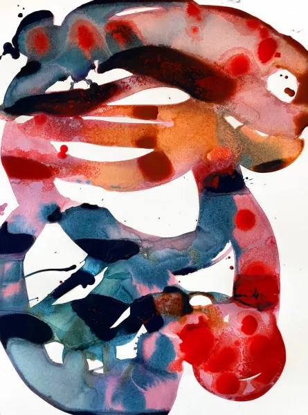 Aline Skibitzki, Untitled, Acrylic on watercolor paper, 27 x 22 inch (65 x 52 cm), 2022